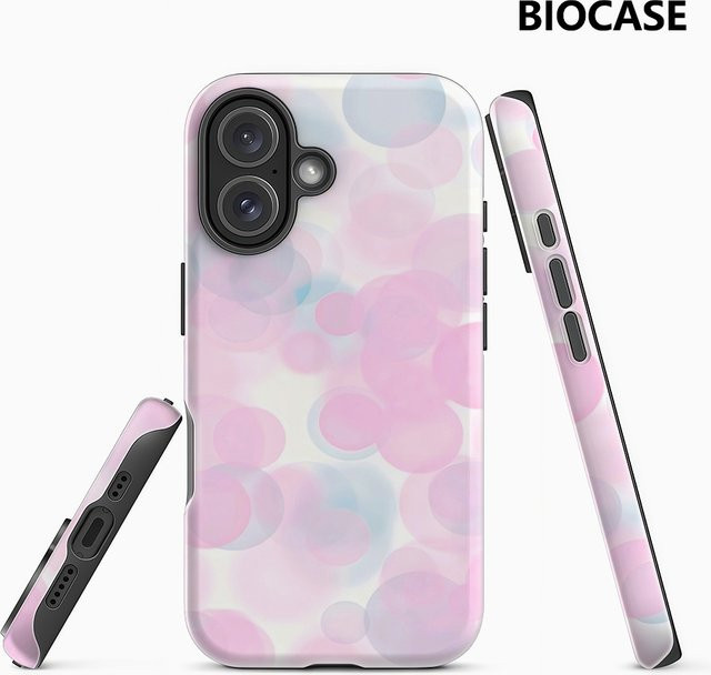 Handyhülle mit Pastell-Blasenmuster für Apple iPhone 11 bis iPhone 17 Pro Max Plus in Multicolour mit doppelschichtiger Rückseite - Bild 1