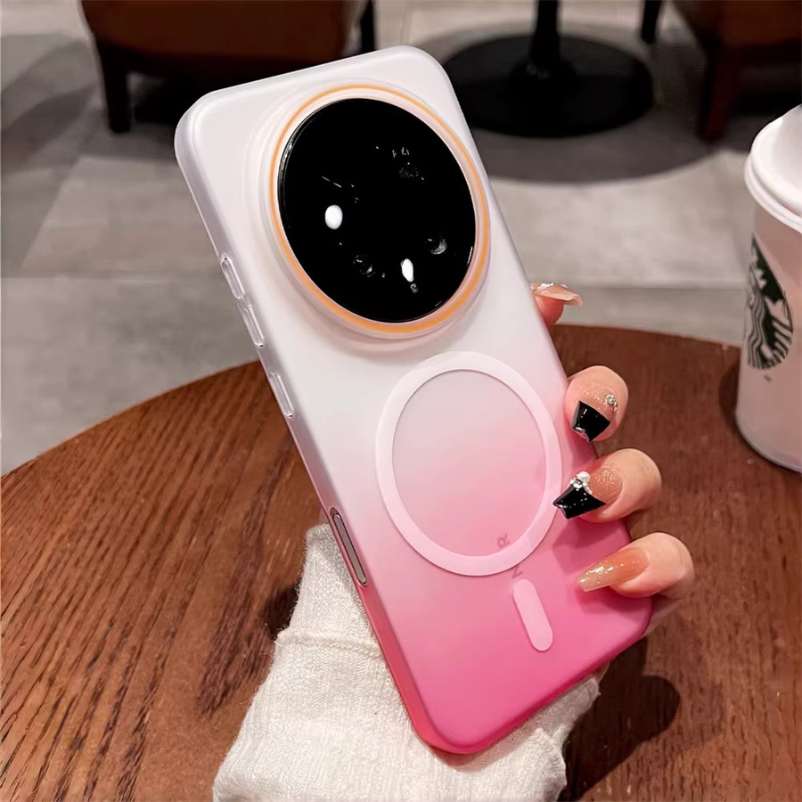 Ultradünne magnetische Schutzhülle mit Farbverlauf für Honor Magic 8, 7 und 6 Pro, transparent grün, matte Hartschale mit kabellosem Laden - Bild 2
