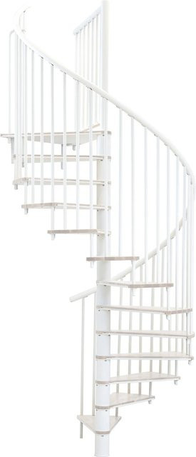 Minka Spindeltreppe Switch in Weiß mit Holzoptik, Durchmesser: 160 cm, für eine Raumhöhe bis 295 cm - Bild 1