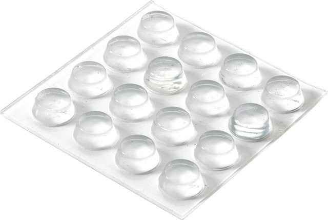 Hettich Anschlagpuffer selbstklebend aus Kunststoff, transparent, 16 Stück, Durchmesser: 11 mm, Höhe: 5 mm - Bild 1