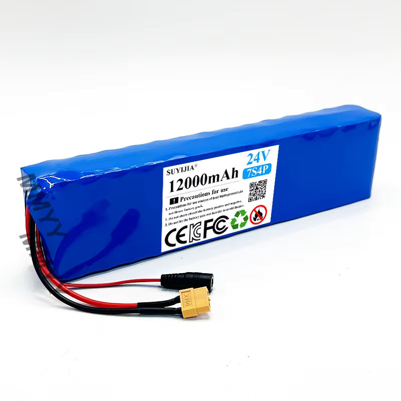 SUYIJIA Lithium-Ionen-Akku 24V 12Ah mit Ladegerät, 12000mAh 18650 Akku Set in Blau, geeignet für Fahrrad und Roller - Bild 3