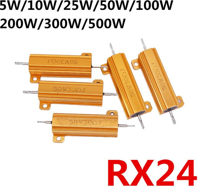 Aeak RX24 Drahtgewickelter Widerstand mit Aluminium-Metallgehäuse in den Varianten 5W, 10W, 25W, 50W und 100W - Bild 1