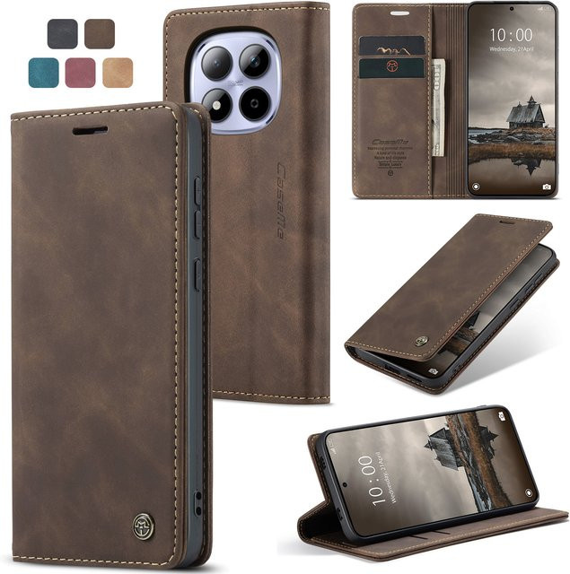 Luxuriöse Leder-Brieftasche für Xiaomi Redmi Note 15 Pro 4G in Schwarz mit Kartenfächern und Standfunktion - Bild 1