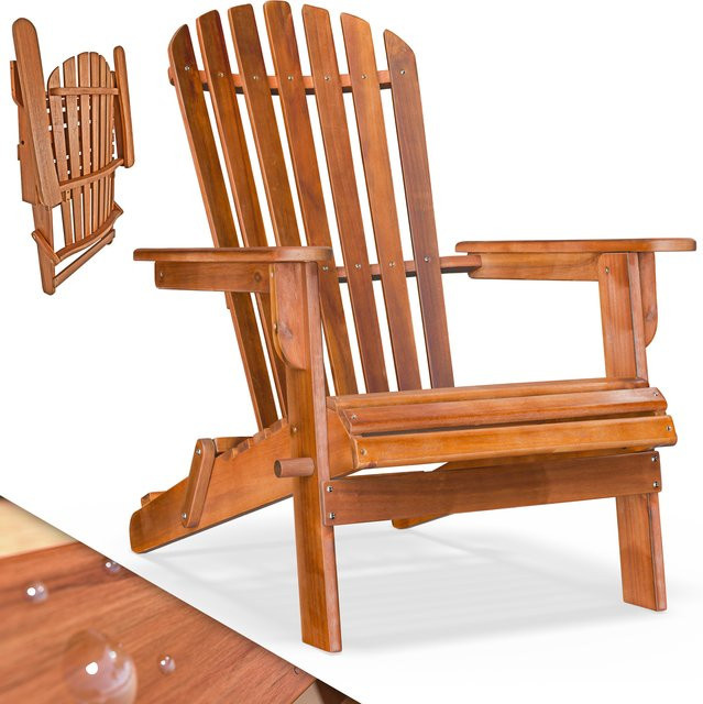 CASARIA Adirondack Liegestuhl aus Akazienholz klappbar, Braun - Bild 1