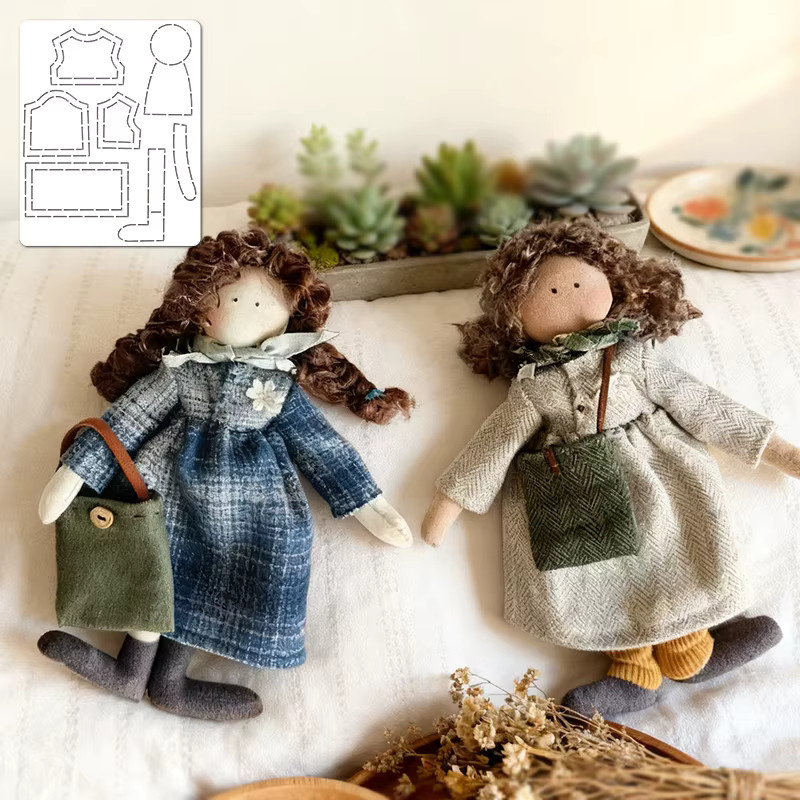 YOMDID Mädchen im Mantel Ornament Puppe Vorlage, 1-teiliges Set - Bild 3