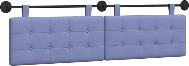 vidaXL Wandmontiertes gepolstertes Kopfteil aus Stoff in Blau, Breite: 170 cm, Tiefe: 5 cm, Höhe: 55 cm - Bild 1