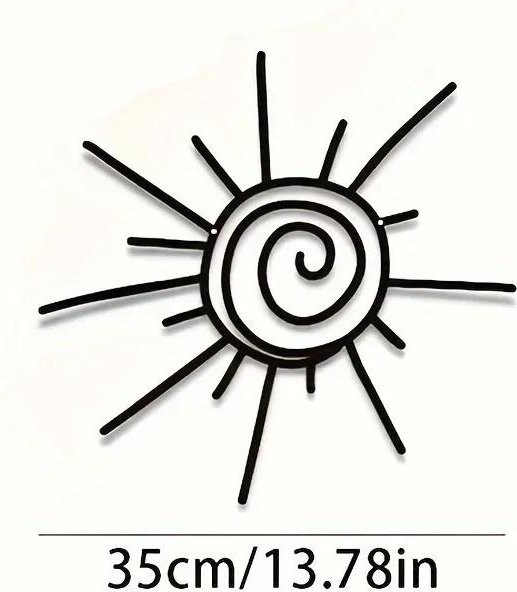 CIFbuy Moderne Metall-Sonnen-Wandkunst in Schwarz als Dekoration für Außenwand und Stranddeko - Bild 1