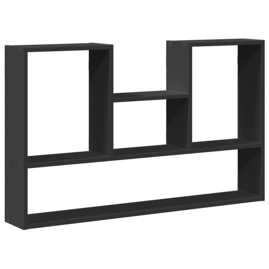 vidaXL Wandregal Cube in Schwarz aus Holzwerkstoff, B/H/T: 99 x 60 x 15 cm - Bild 2