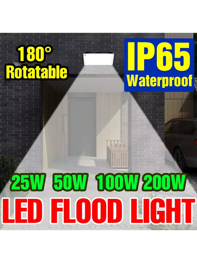 Wasserdichter 200W LED Flutlicht Strahler in Schwarz für Garten und Außenbereich mit SMD2835 Technologie und wählbarer Farbtemperatur - Bild 6