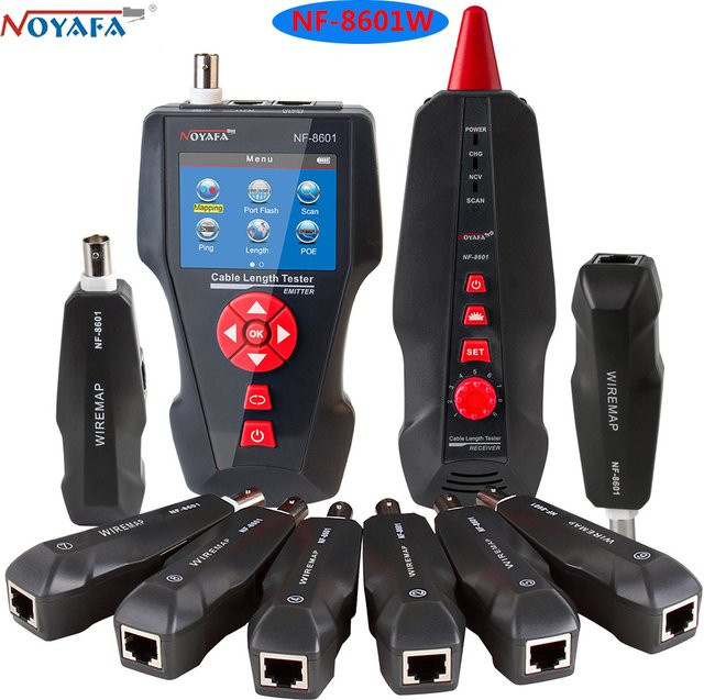 Noyafa NF-8601W Multifunktions Netzwerk-Kabeltester für RJ45 RJ11 BNC PoE mit Ping-Funktion und Drahtverfolgung in Schwarz - Bild 1