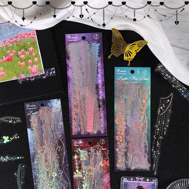 Nocturne Fantasy Holographische PET-Sticker für Kinder-Tagebücher, Multicolour - Bild 1