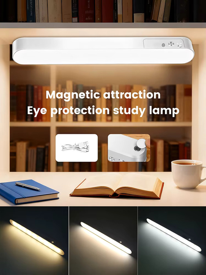 XUNATA Magnetische LED Schrankleuchte in Weiß mit USB-Anschluss, dimmbar und mit 3 Farbmodi für Schreibtisch, Kleiderschrank oder Nachtlicht, B/T/H: 28,0 x 2,8 x 1,0 cm - Bild 6