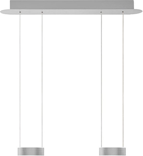 Elements by Bankamp Noah 20740 LED-Pendelleuchte in Silber, Ringform, dimmbar mit Fernbedienung und höhenverstellbar, Warmweiß 2700K, Aluminium - Bild 1
