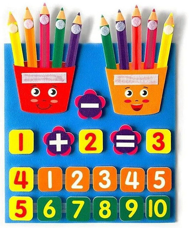 Yiran toy Filz Lernbrett Mathematik blau 3-6 Jahre