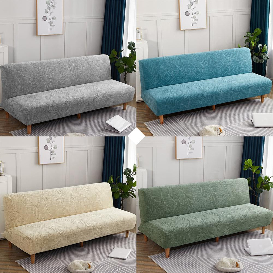 Wasserdichter Stretch-Sofa-Bettbezug von YZFZP in Grau mit Jacquard-Muster und rutschfester Oberfläche für klappbare Sofas, Länge: 155-185 cm - Bild 4