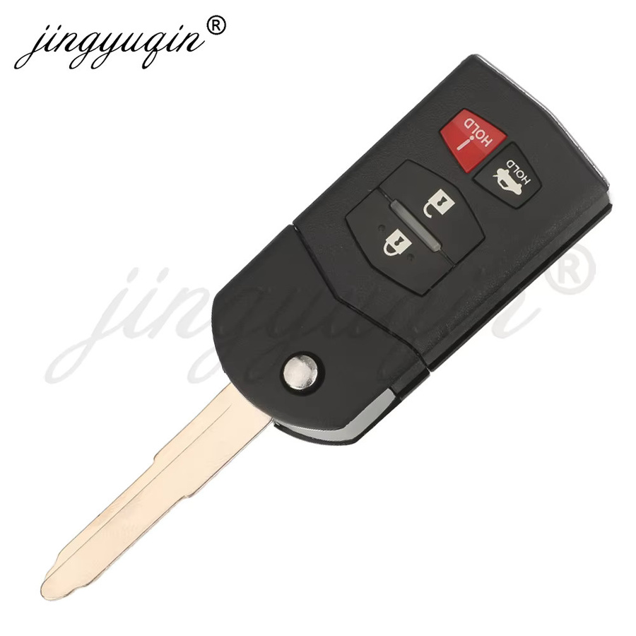 Jingyuqin Auto Fernbedienung KPU41788 für Mazda 6 2006-2008, 313,8 MHz FSK, 3/4 Tasten, 4D63 Chip, Schwarz - Bild 3
