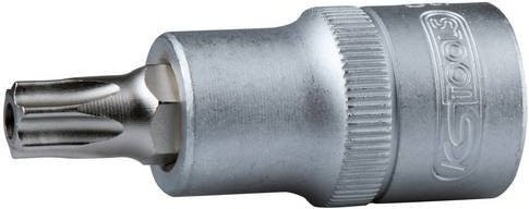 KS Tools 1/2" Bit-Stecknuss TX mit Stirnlochbohrung TB70 in Silber aus Edelstahl - Bild 1