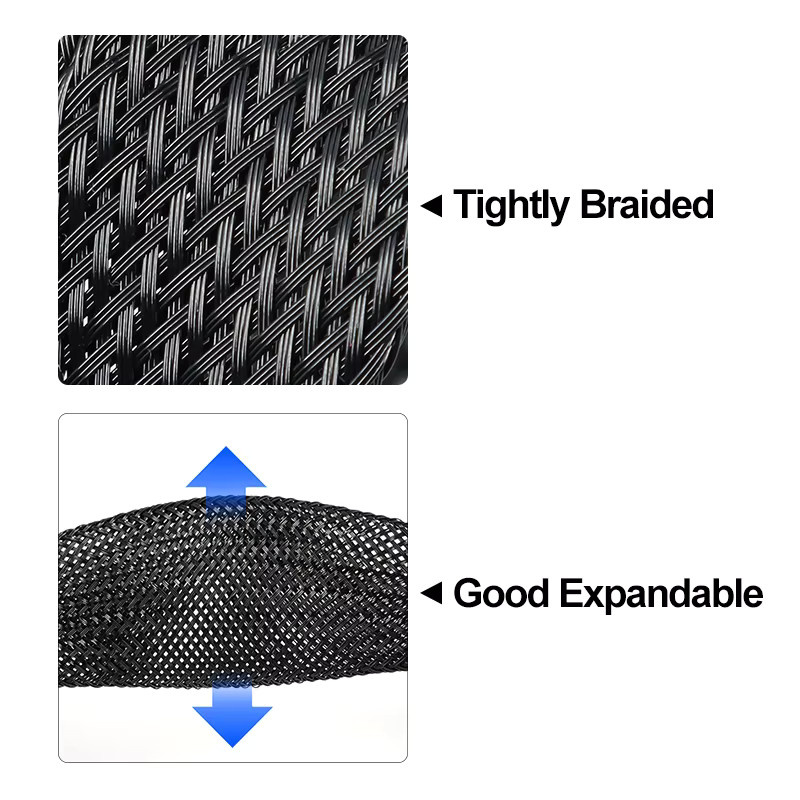 Flexible PET-Kabelhülse in Schwarz-Lila, hochdichte und erweiterbare Drahtschutzhülle mit 2 mm bis 40 mm Durchmesser - Bild 4