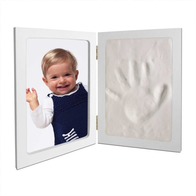 Rico Design BabyArt Handabdruckrahmenset in Weiß mit Tonmasse, Format: 10 x 15 cm - Bild 1