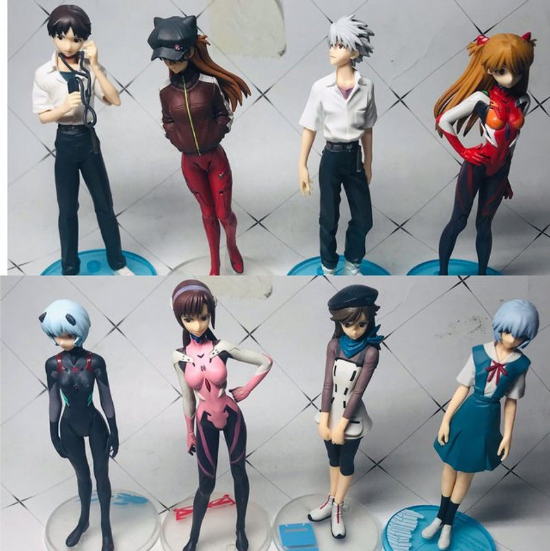 Bandai Anime Figuren Set Ikari Shinji, Ayanami Rei, Asuka Langley Soryu und Nagisa Kaworu aus PVC, mehrfarbig - Bild 1