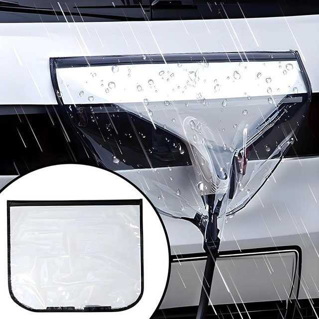 Regenfester Staubschutz für Tesla Model 3 und Model Y Elektrofahrzeug-Ladeanschluss in Schwarz und Transparent - Bild 1