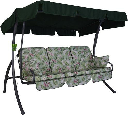 ANGERER FREIZEITMÖBEL Hollywoodschaukel Comfort 3-Sitzer mit Auflagen und Sonnendach in Grün - Bild 1