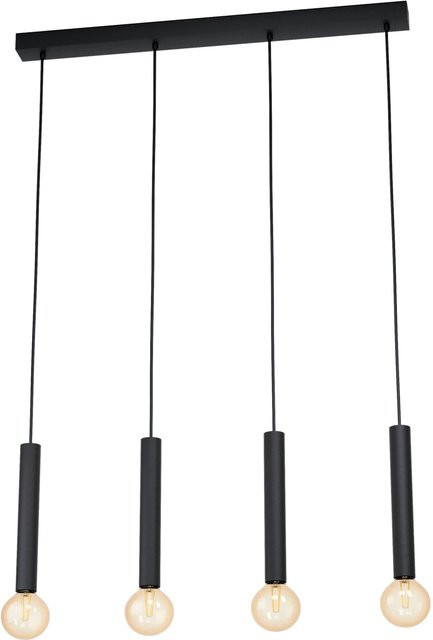 Eglo Pendelleuchte Cortenova 4-flammig Schwarz Metall B/T/H: 110 x 84 x 60 cm - Bild 1