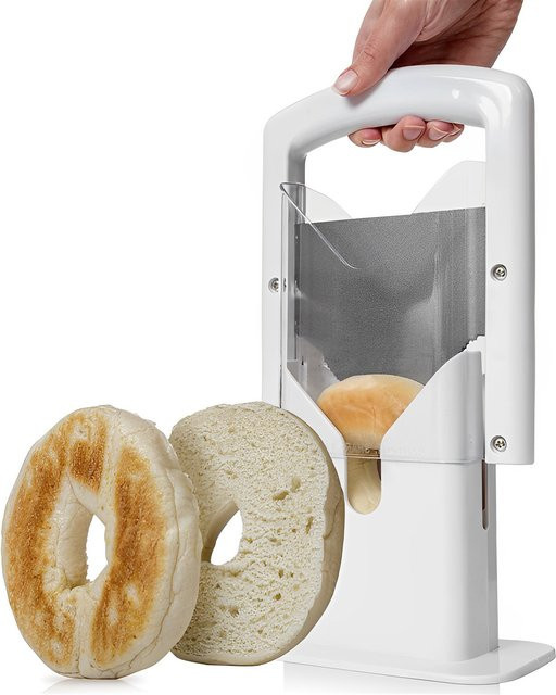 Willstar Bagel Cutter Slicer aus Edelstahl mit Sicherheitsgriff in Weiß, B/T/H: 22,0 x 18,0 cm - Bild 1