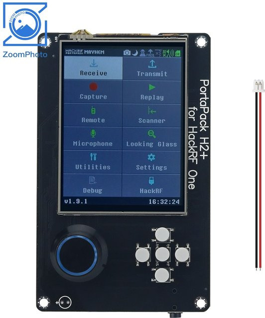 PortaPack H2 für HamGeek R9 Radiofrequenz One SDR mit 0,5 ppm TCXO, 1500 mAh Akku und 3,2 Zoll LCD-Touch-Display in Schwarz - Bild 1