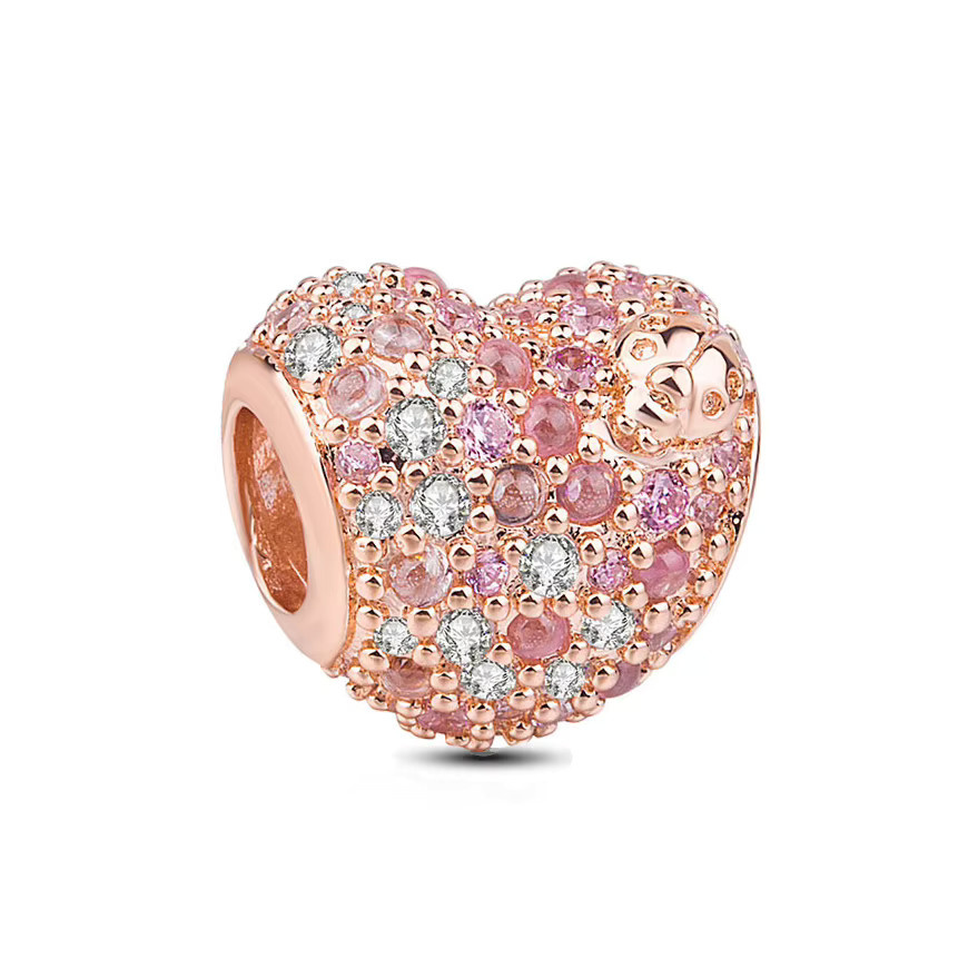 Disney Charm Herz Stiefmütterchen, Roségold, Unisex - Bild 2