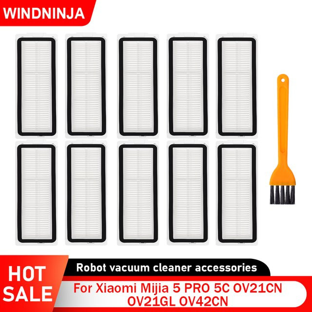 Ninja HEPA-Filter für Xiaomi Mijia 5 PRO 5C OV21CN OV21GL OV42CN Roboter-Staubsauger, waschbare Ersatzfilter, Weiß - Bild 1