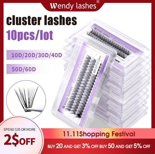 Wendy Lashes Cluster-Wimpern, natürlich, Unisex - Bild 1