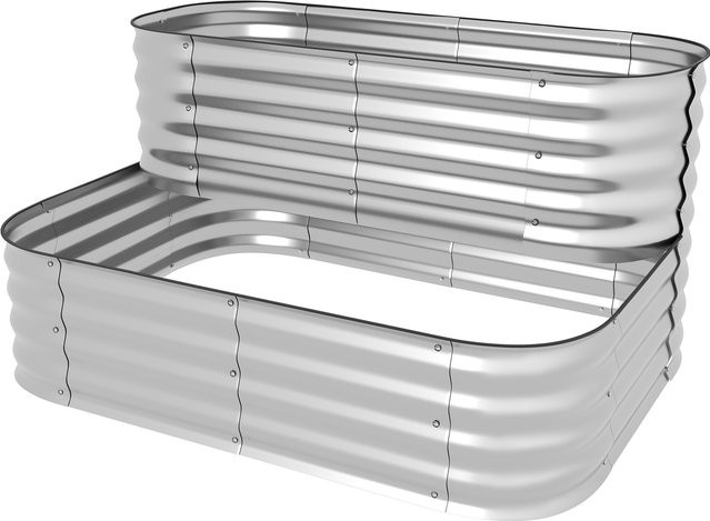 Outsunny Blumenregal aus Metall in Silber für Garten und Balkon, B/T/H: 118 x 45 x 30 cm - Bild 1