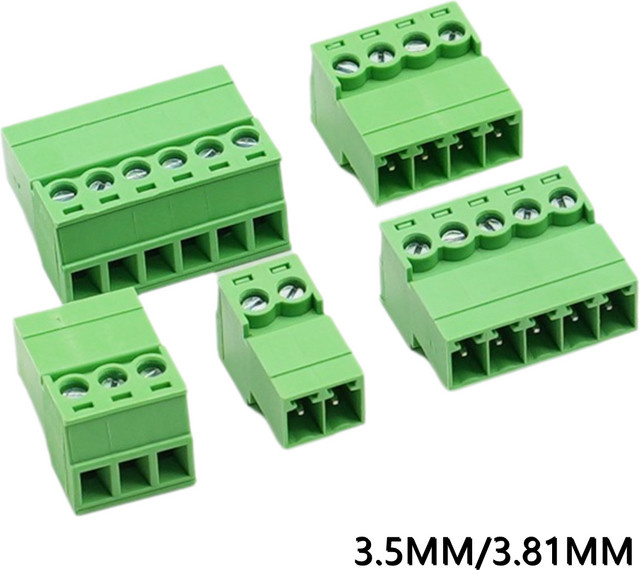 10er Set 15EDGKP Terminal Block Buchsen mit 3,5 mm und 3,81 mm Pitch in Grün - Bild 1