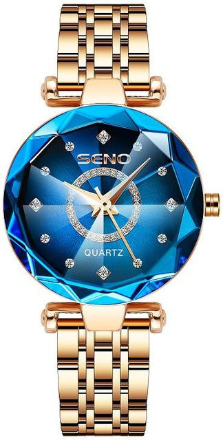 SENO Armbanduhr Edelstahl, Quarz, Blau, 26 mm, Damen - Bild 1