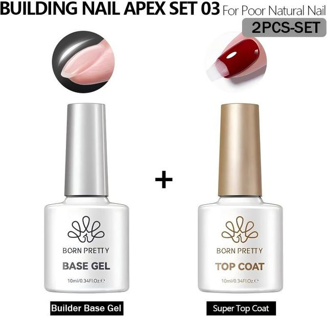 BORN PRETTY Basis-Gel Super Top Coat, 2er-Set, Glänzend - Bild 1
