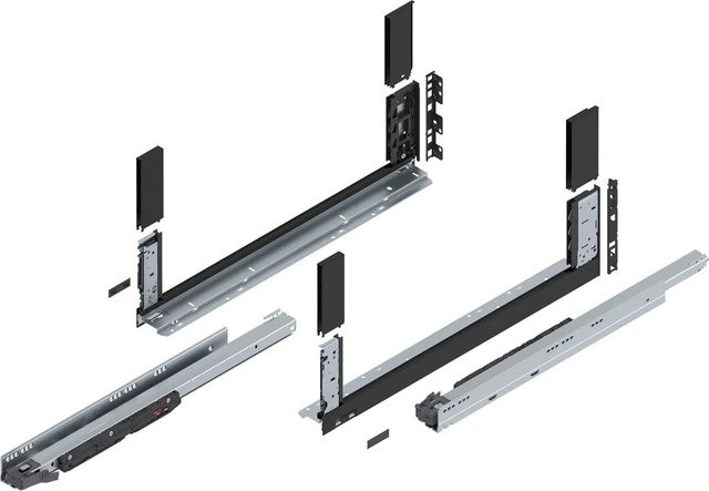 Blum Legrabox free Schubladensystem Höhe C mit Tip-On Vollauszug, Carbonschwarz matt, Auszuglänge 650 mm, Tragkraft 70 kg - Bild 1