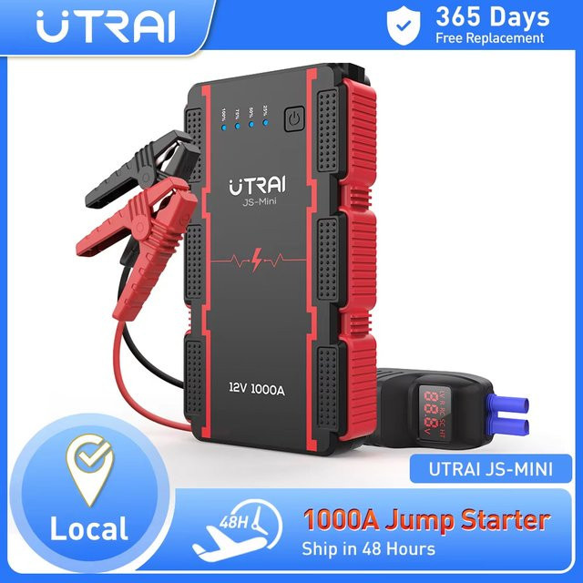 UTRAI JS-Mini Auto-Starthilfe Powerbank 1400A mit 13800mAh, Tragbarer Notfall-Starter und Batterie-Booster in Schwarz - Bild 1