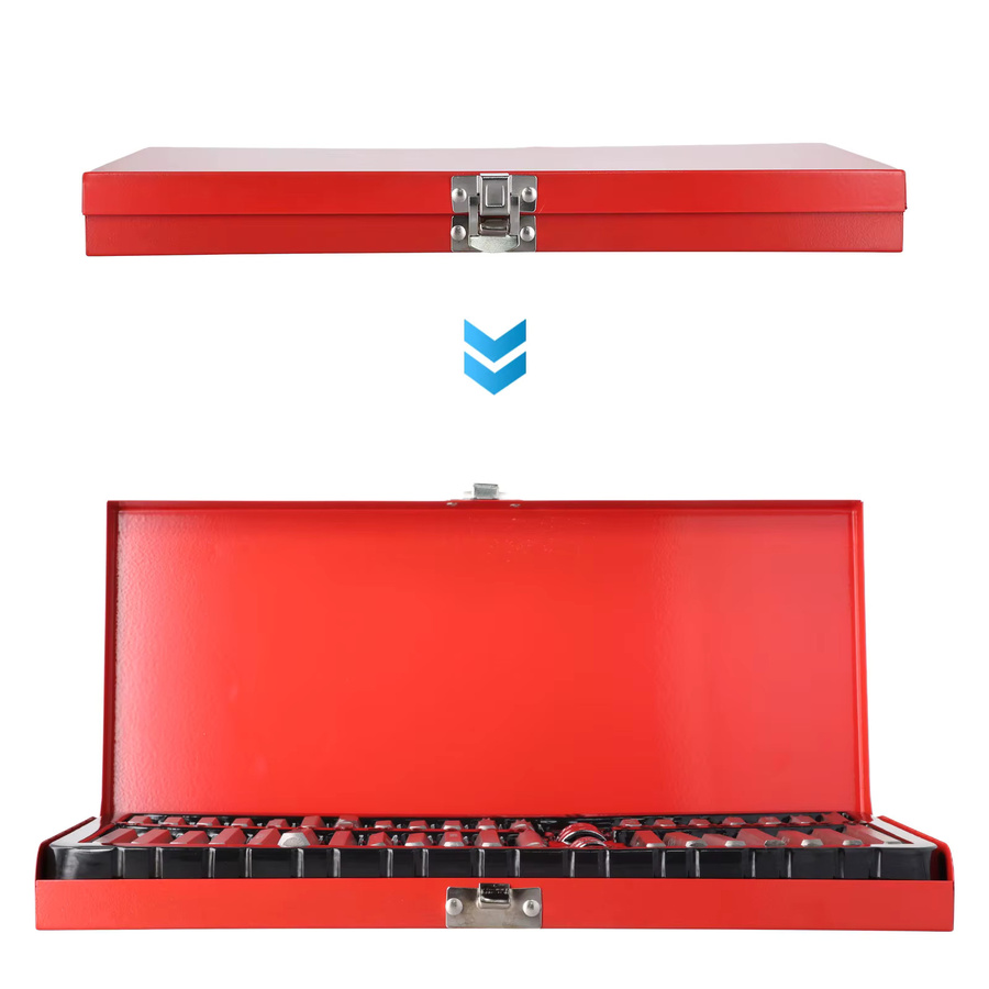Podofo 40-teiliger Steckschlüsselsatz mit Sechskant, Torx und Spline in Rot für Schlagschrauber mit 1/2 Zoll und 3/8 Zoll Antrieb - Bild 2