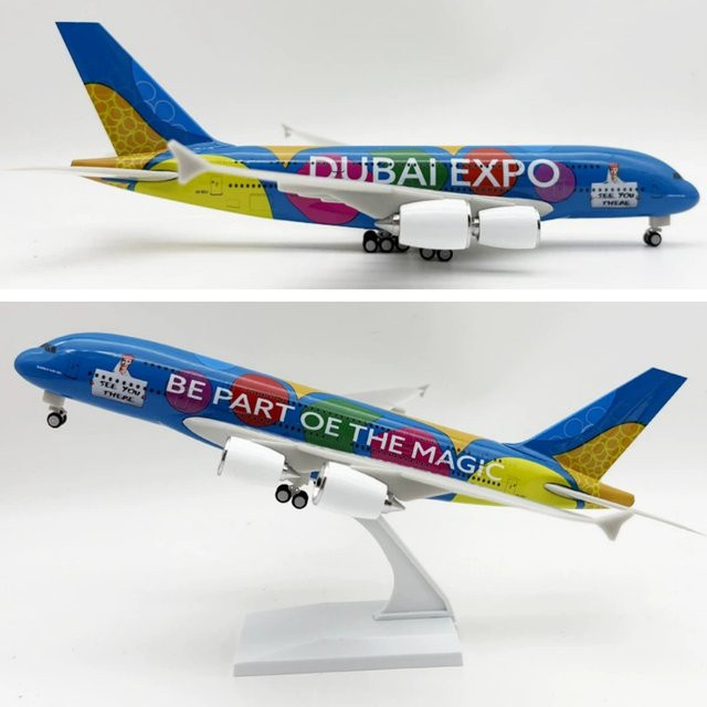 ZOCO Airways A380 Dubai Expo, Spielzeug-Flugzeug, Maßstabsmodell, 30cm - Bild 1
