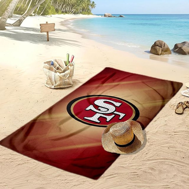 San Francisco 49ers Strandtuch von SoftVibe B, rot, schnelltrocknend und weich, B/H: 80 x 160 cm - Bild 1
