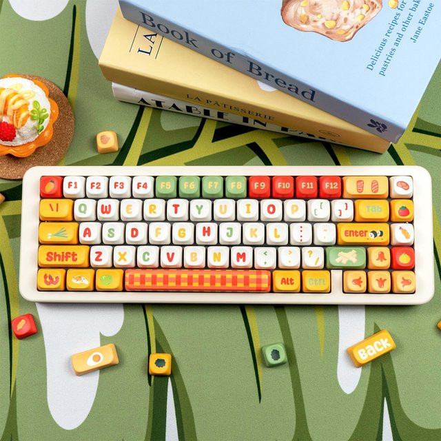 URE Japanische Ramen Tastenkappen in Gelb und Multicolour, MOA-Profil aus PBT mit Sublimationsdruck für mechanische Tastaturen - Bild 1