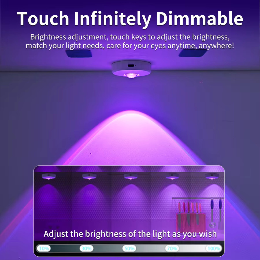 MeeToo RGB LED Schrankbeleuchtung mit Fernbedienung, wiederaufladbare drahtlose Nachtlicht-Lampe in Weiß für Küche und Schlafzimmer - Bild 2