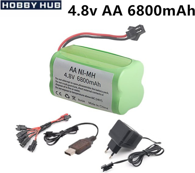 RC.BURST Ni-MH Batterie und Ladegerät Set, 4,8 v 6800 mAh, SM Stecker - Bild 1