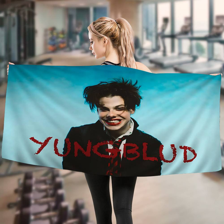 Dalangpa Mikrofaser Strandtuch mit Y-Yungblud Grafikprint, schnelltrocknend und super saugfähig, Weiß/Mehrfarbig, Breite: 30 cm, Höhe: 60 cm - Bild 2
