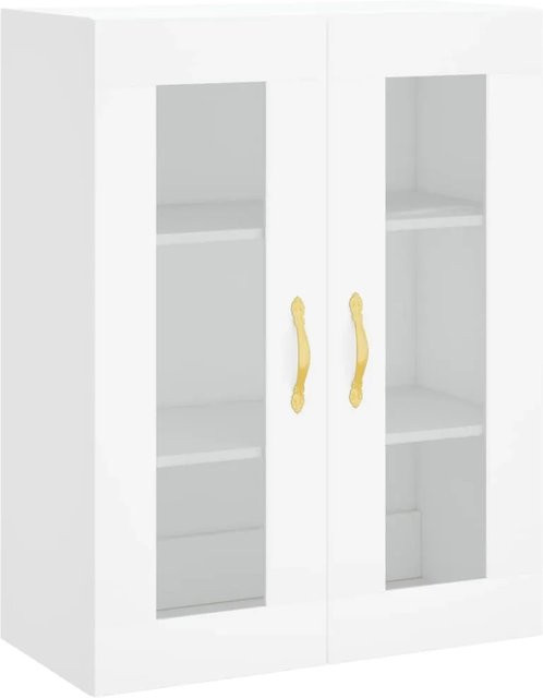 vidaXL Wandschrank Weiß mit Glastüren B/T/H: 69,5 x 34 x 90 cm - Bild 1
