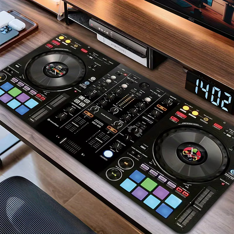 Rutschfestes DJ-Mixer-Tischpad in Schwarz für Home-Studio und Gaming, Breite: 90 cm, Tiefe: 40 cm - Bild 4