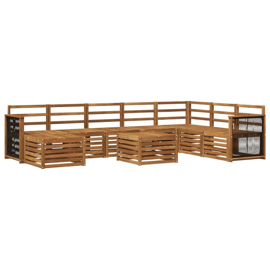 vidaXL Sofagarnitur aus Massivholz Akazie in Braun im modernen Latten-Design - Bild 2
