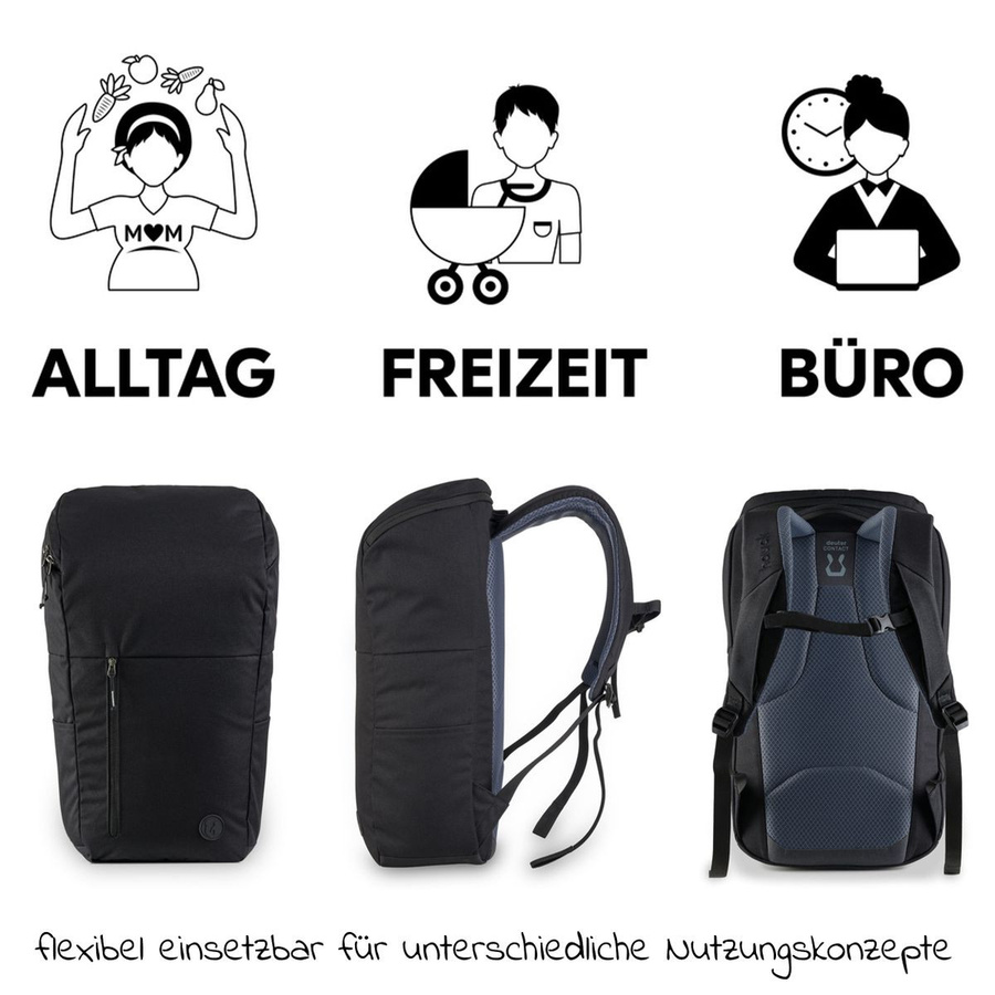 Hauck Wickelrucksack Deuter Pack N Walk in Schwarz - Bild 2