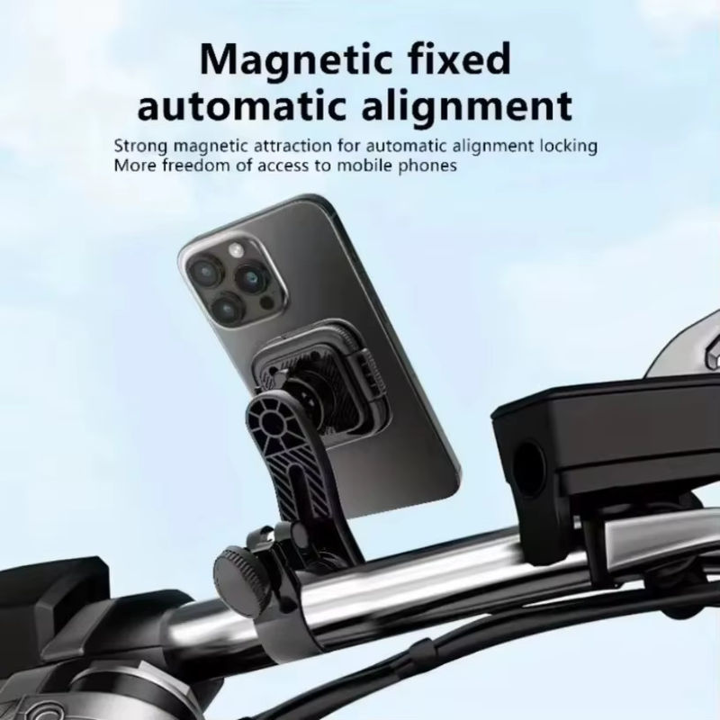 VIKEFON Magnetische Fahrrad Handyhalterung mit 360 Grad Rotation, abnehmbarer Lenkerhalterung für iPhone, Samsung und Xiaomi, Schwarz - Bild 4